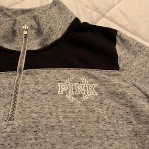 Pink brand 1/4 zip top Heather grey size M